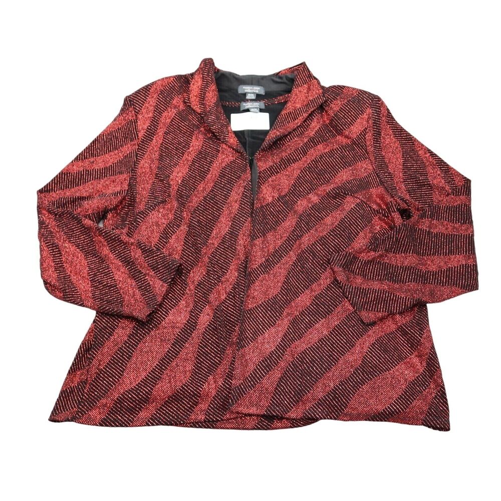 DressBarn Suits Womens 22 Red 2 Piece Embroidery Blazer Jacket and Tank
